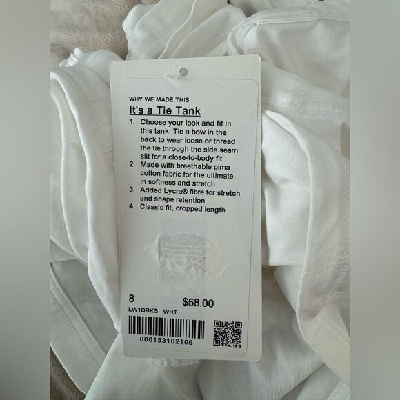 NWT New LULULEMON Its A Tie Tank Top Convertible Open Bow Back or Crop Tank 8 - Picture 9 of 9